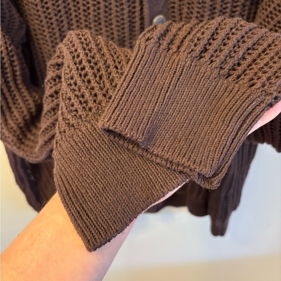 NWOT Urban Outfitters BDG Beach Cardigan Unisex Chocolate Brown Size S - Picture 9 of 10